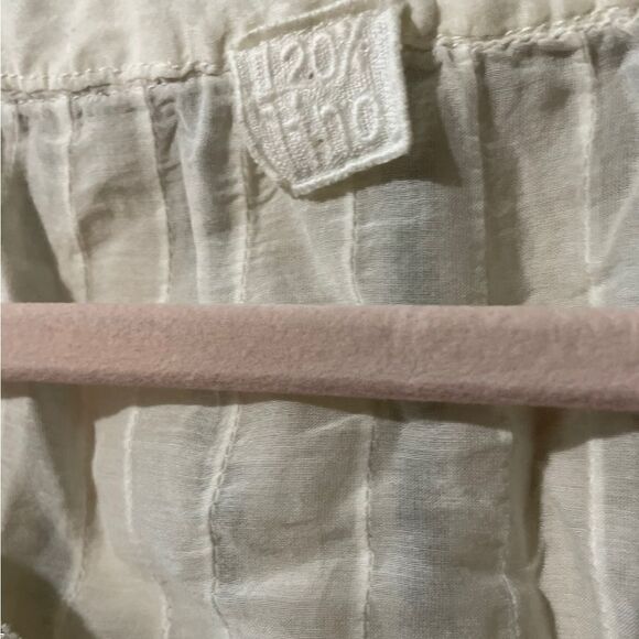 120% Lino Cotton Silk Blend White Embellished Silver Cover Up - Picture 5 of 8